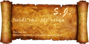 Salánki Jácinta névjegykártya